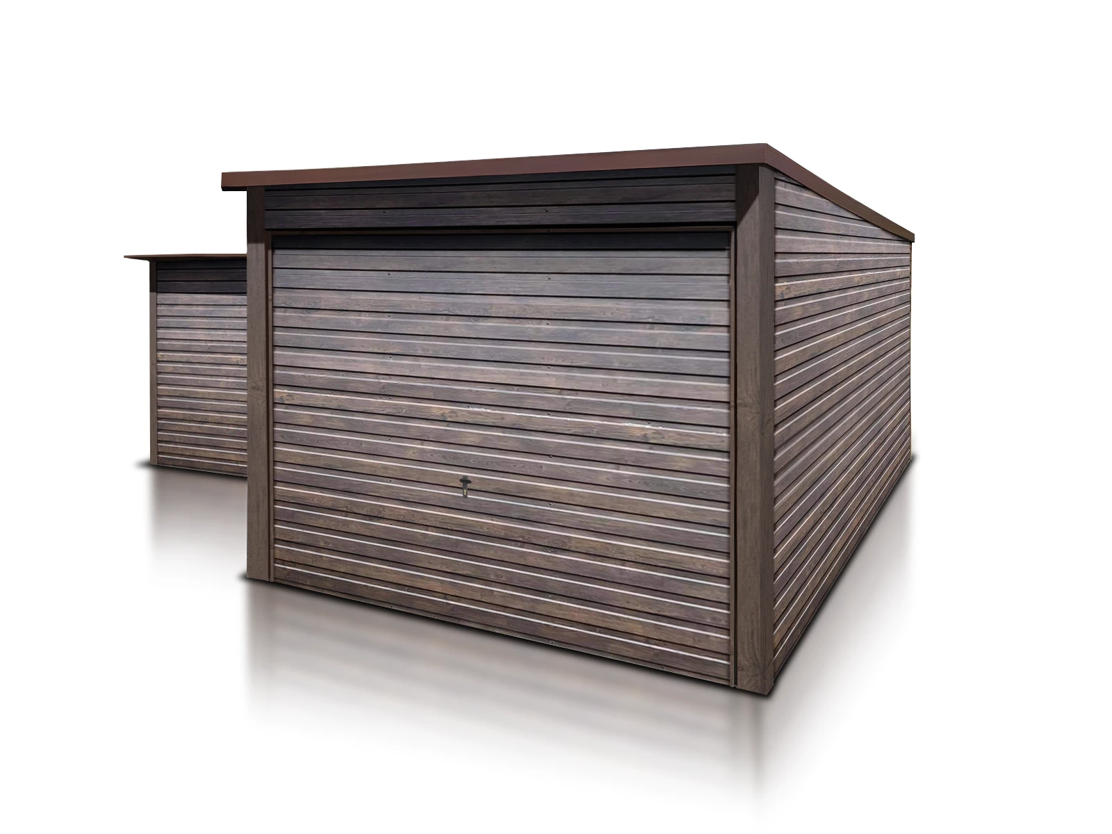 Gerätehaus 3x5m Walnuss Pultdach