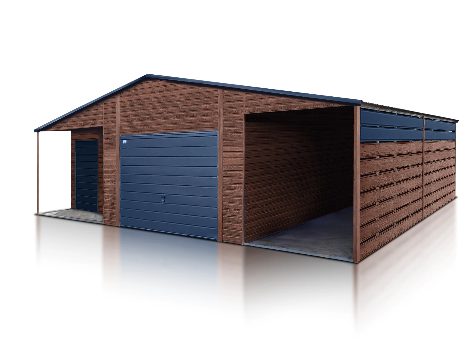 Einzelgarage 7x8m mit Carport modern