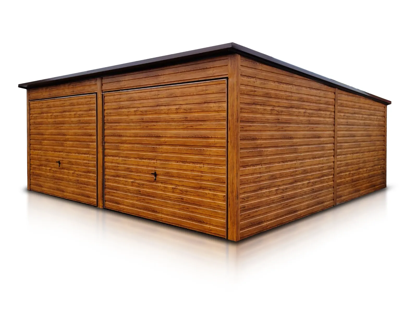 Doppelgarage 6x6m Holzoptik Pultdach