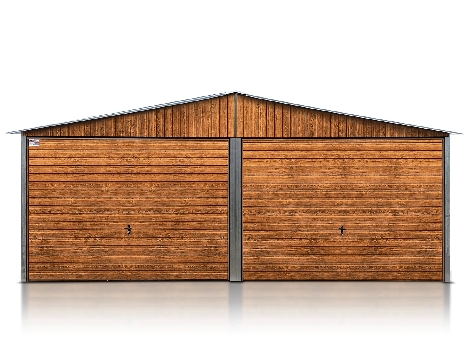 Gerätehaus 6x5m Holzoptik Goldene Eiche