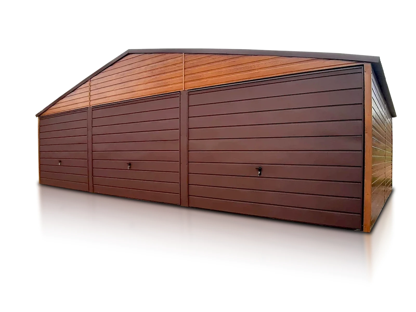 Dreifachgarage 9x5m Holzoptik Satteldach