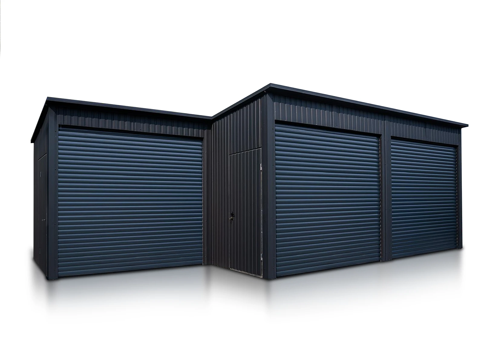 Blechhalle 6x5m mit Rolltor Graphit