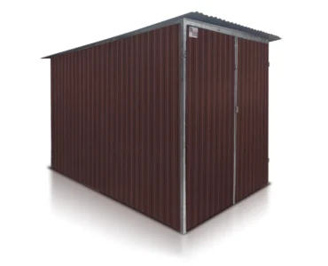 Einzelgarage aus Blech 200 x 300 cm Dunkelbraun