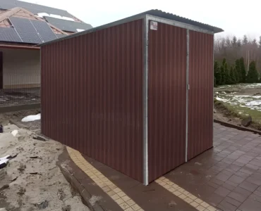 Einzelgarage aus Blech 200 x 300 cm Dunkelbraun