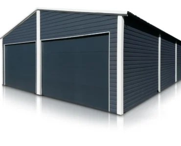 Doppelgarage aus Blech 700 x 900 cm Satteldach Graphit