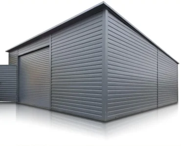 Stahlhalle 700 x 800 cm Pultdach Graphit