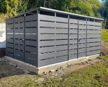 Mülltonnenboxen 500 x 300 cm Pultdach Doppelflügeltor zweite Wahl