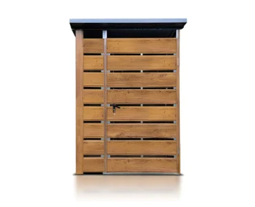 Mülltonnenboxen 150 x 150 cm Pultdach Holzoptik zweite Wahl