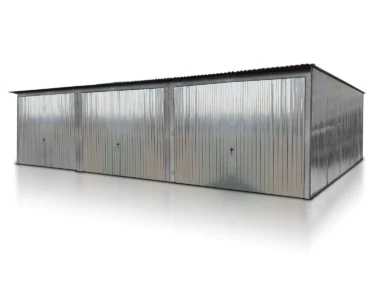 Dreifachgaragen aus Blech 900 x 500 cm verzinkt Pultdach Schwingtor