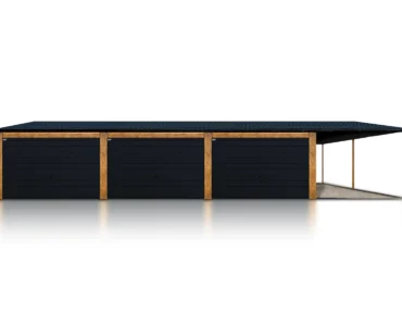 Dreifachgaragen aus Blech 1050 x 600 cm mit Carport 3m