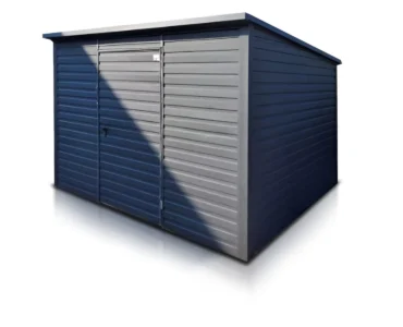 Einzelgarage aus Blech 300 x 300 cm Gertenhaus Anthrazitgrau