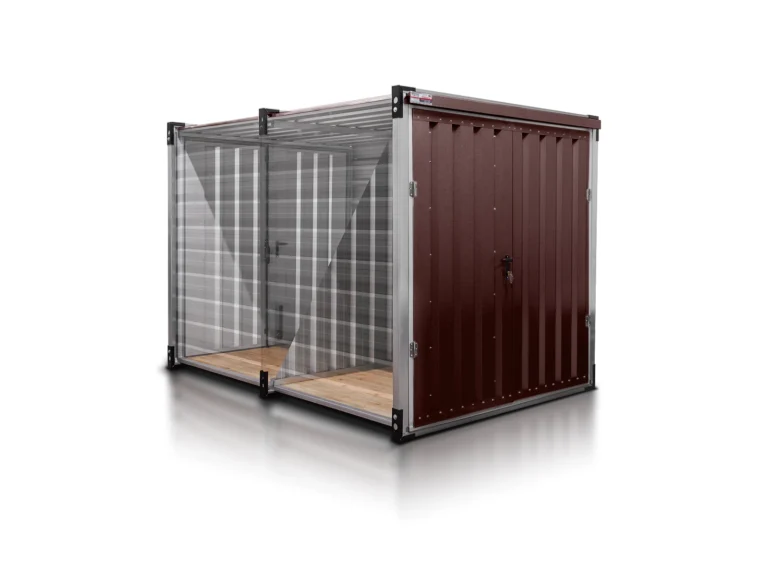 lagercontainer 4 m mit trennwand weiß