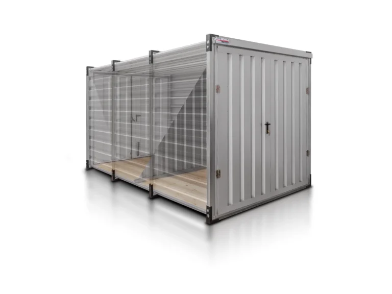 Lagercontainer 4 m mit Trennwand Silber