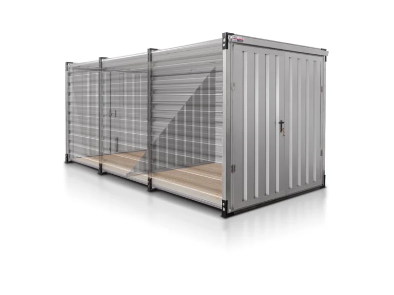 Lagercontainer 5 m mit Trennwand Silber