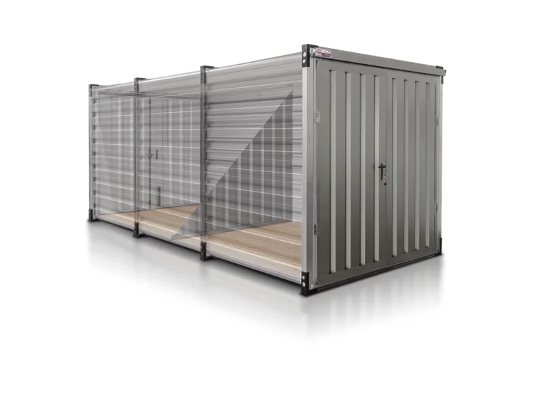 Lagercontainer 5 m mit Trennwand Silber