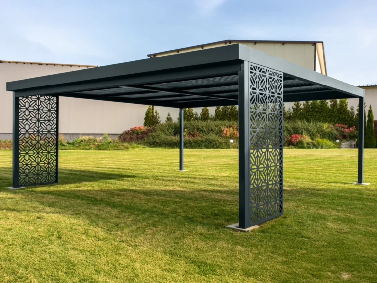 Carport mit Lochblech-Paneelen – Unterstand 6×6 m