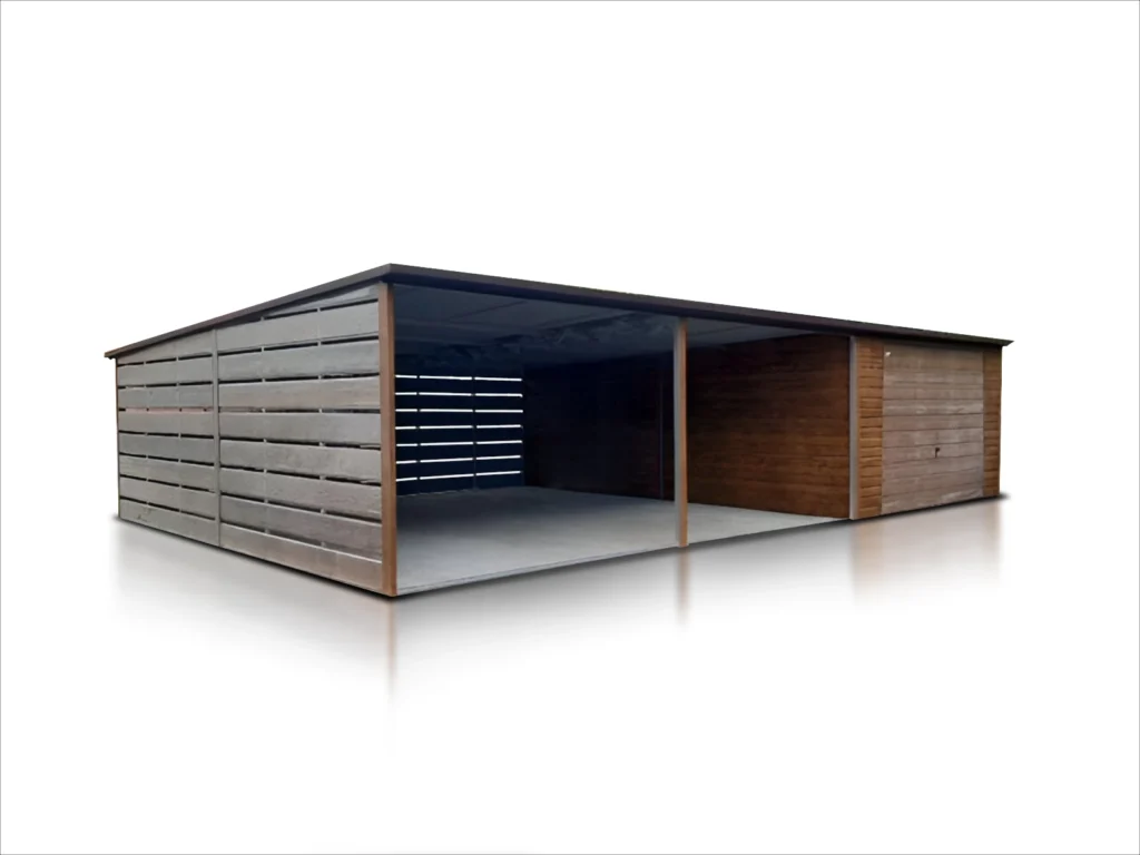 Blechgarage mit carport 8