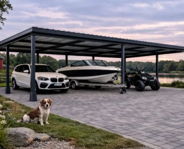 Carports Carport 10×5 Aluminium Autoüberdachung