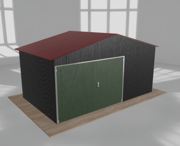 Carports Blechgarage 5x3 m, für ein Auto, Satteldach, Schwarz – Modell 29