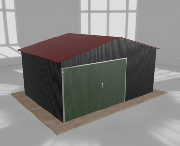 Carports Blechgarage 5x3,5 m, für ein Auto, Satteldach, Schwarz – Modell 28