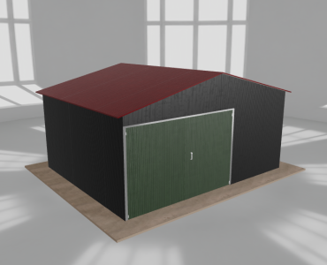 Carports Blechgarage 5x4 m, für ein Auto, Satteldach, Schwarz – Modell 28