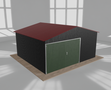Carports Blechgarage 5x4,5 m, für ein Auto, Satteldach, Schwarz – Modell 28
