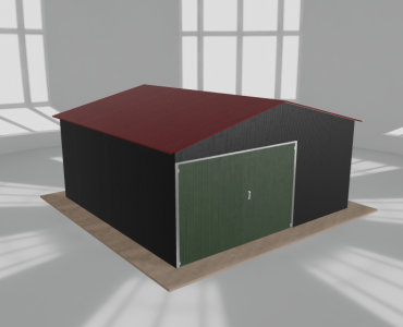Carports Blechgarage 5x5 m, für ein Auto, Satteldach, Schwarz – Modell 28
