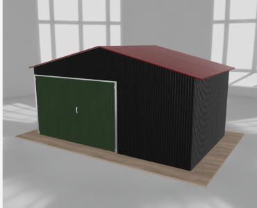 Carports Blechgarage 5x3 m, für ein Auto, Satteldach, Schwarz – Modell 29
