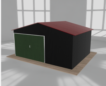 Carports Blechgarage 5x4 m, für ein Auto, Satteldach, Schwarz – Modell 28