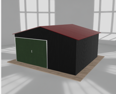 Carports Blechgarage 5x4,5 m, für ein Auto, Satteldach, Schwarz – Modell 28